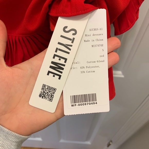 Red Ruffle Mini Dress - Picture 3 of 3